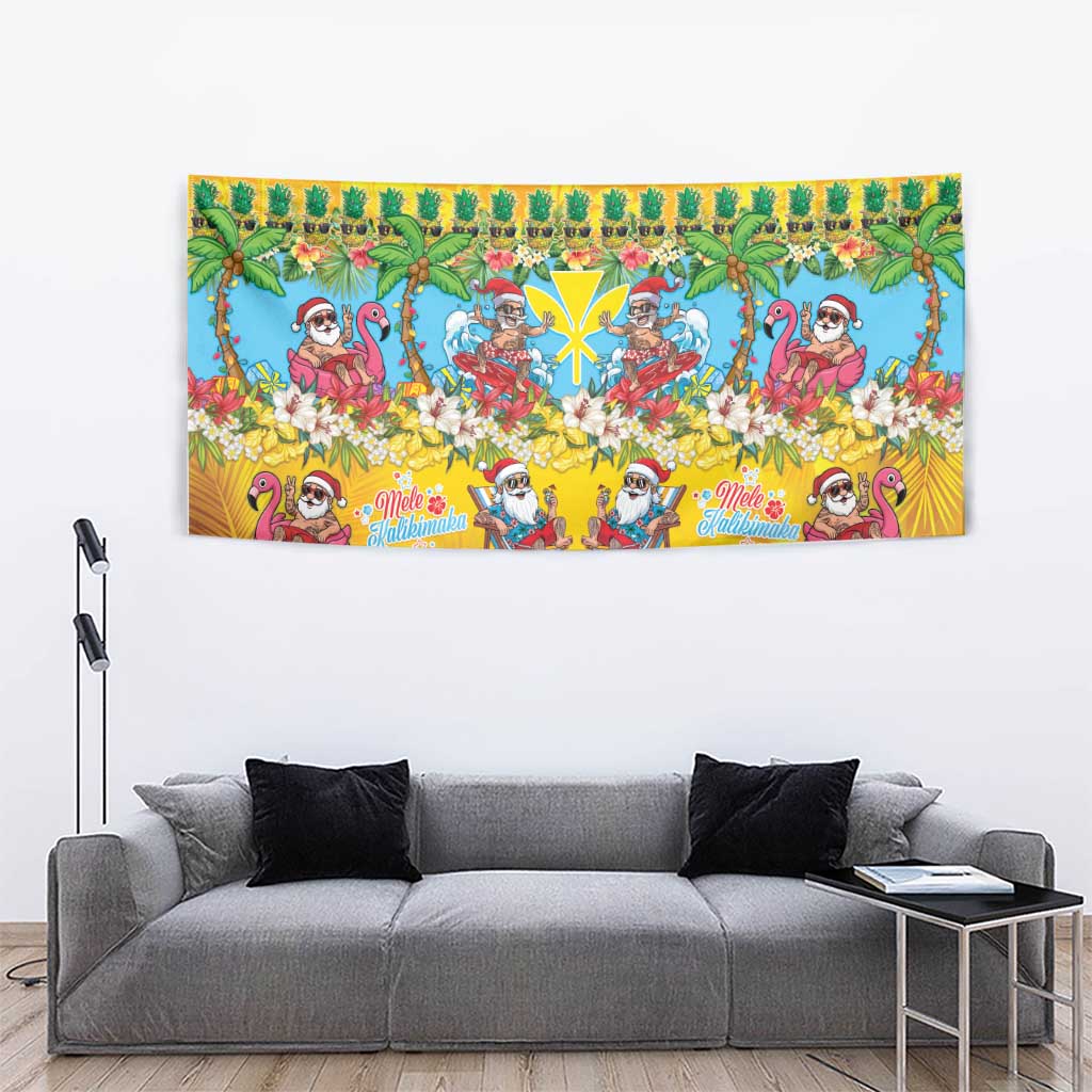 Hawaii Christmas Tapestry Mele Kalikimaka Tropical Vibes LT05 - Polynesian Pride