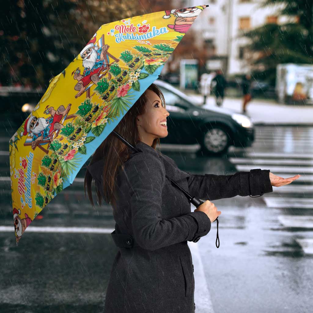 Hawaii Christmas Umbrella Mele Kalikimaka Tropical Vibes LT05 - Polynesian Pride