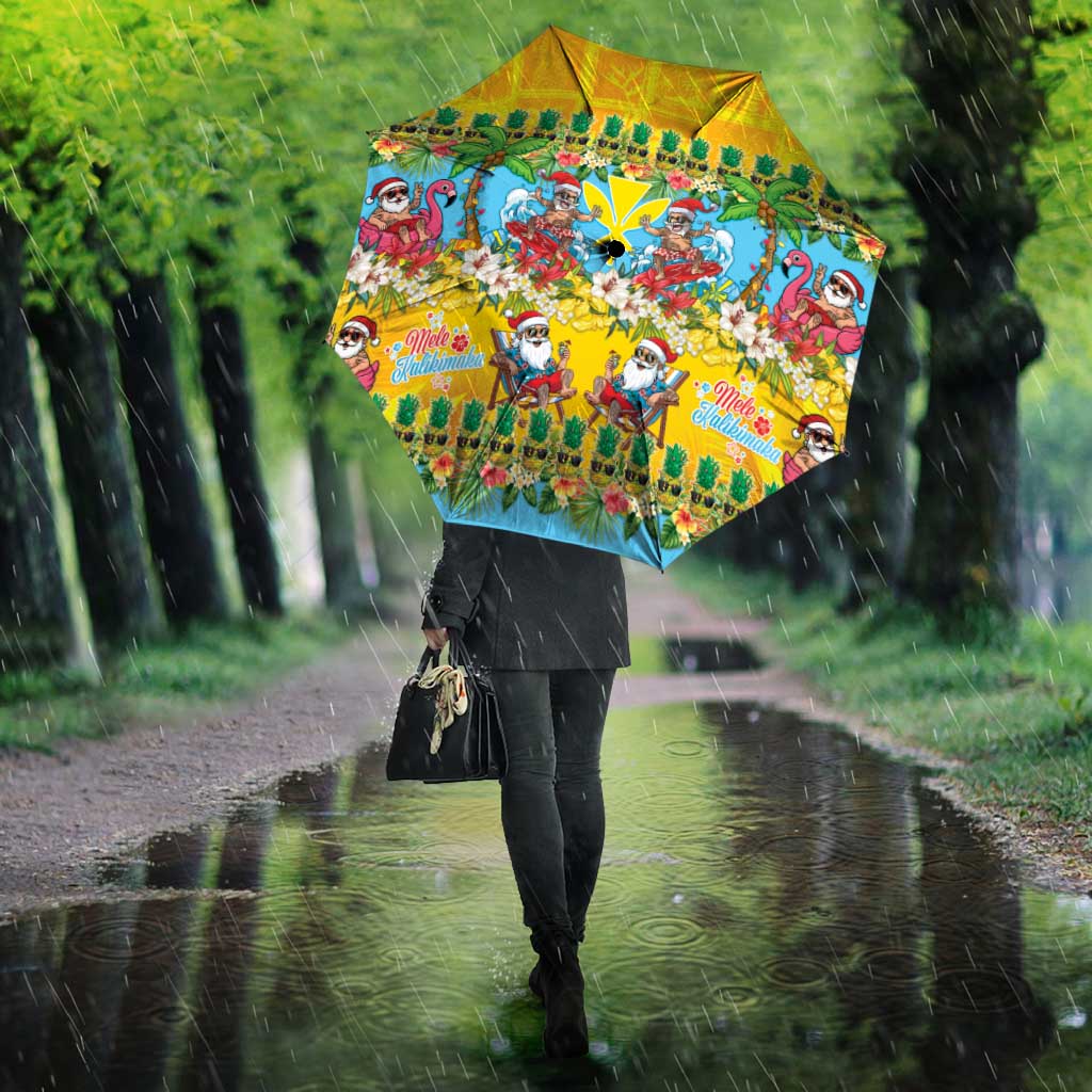 Hawaii Christmas Umbrella Mele Kalikimaka Tropical Vibes LT05 - Polynesian Pride