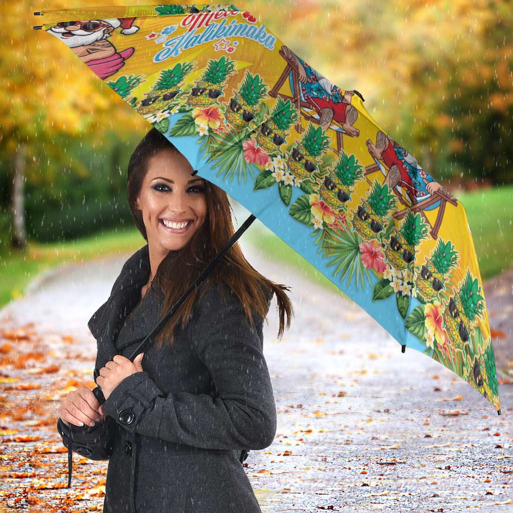 Hawaii Christmas Umbrella Mele Kalikimaka Tropical Vibes LT05 - Polynesian Pride