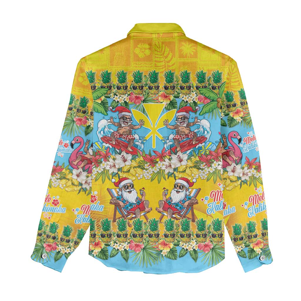 Hawaii Christmas Women Casual Shirt Mele Kalikimaka Tropical Vibes LT05 - Polynesian Pride