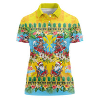 Hawaii Christmas Women Polo Shirt Mele Kalikimaka Tropical Vibes LT05 Female Colorful - Polynesian Pride