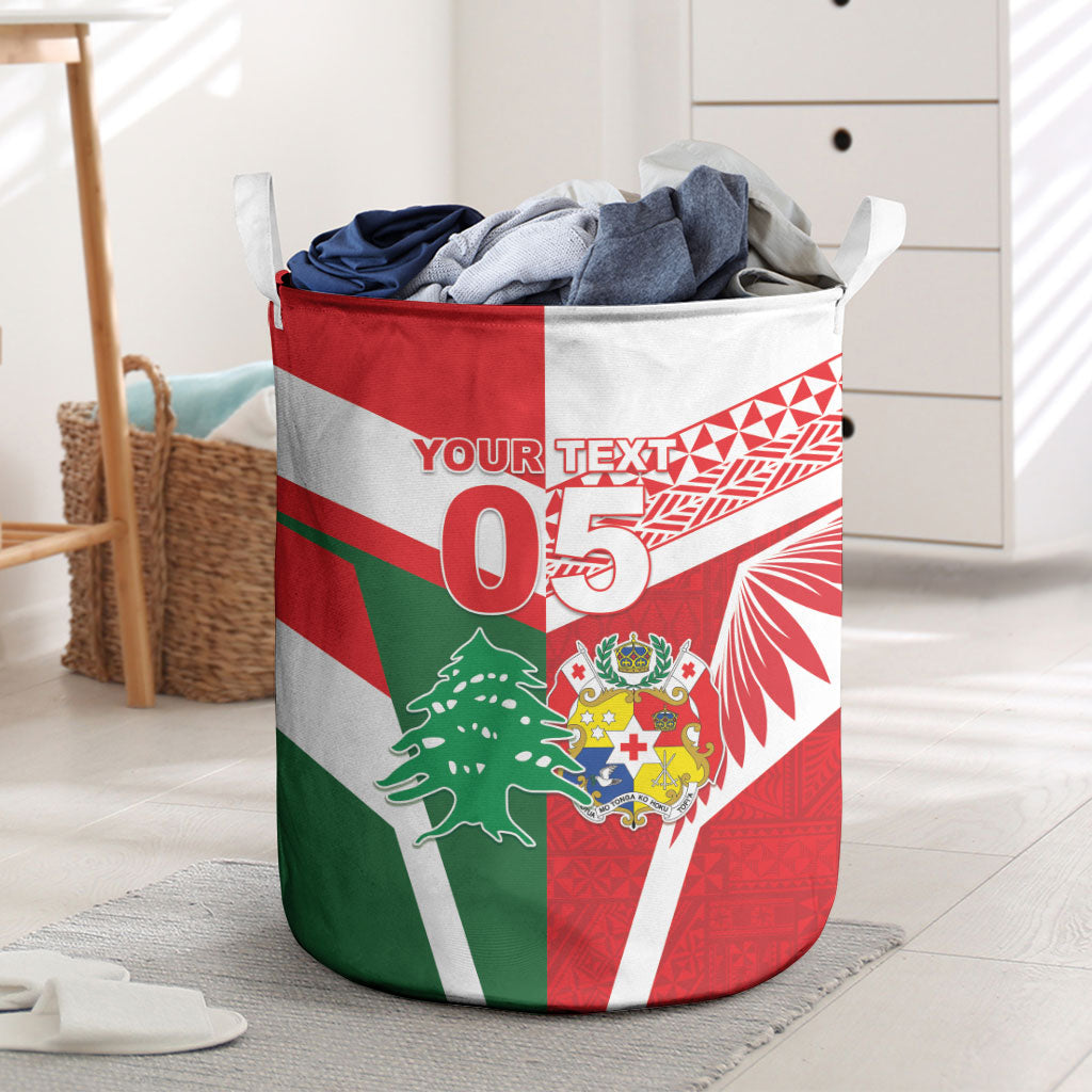 Tonga Lebanon Rugby Custom Laundry Basket Mate Maa Tonga Cedars Together