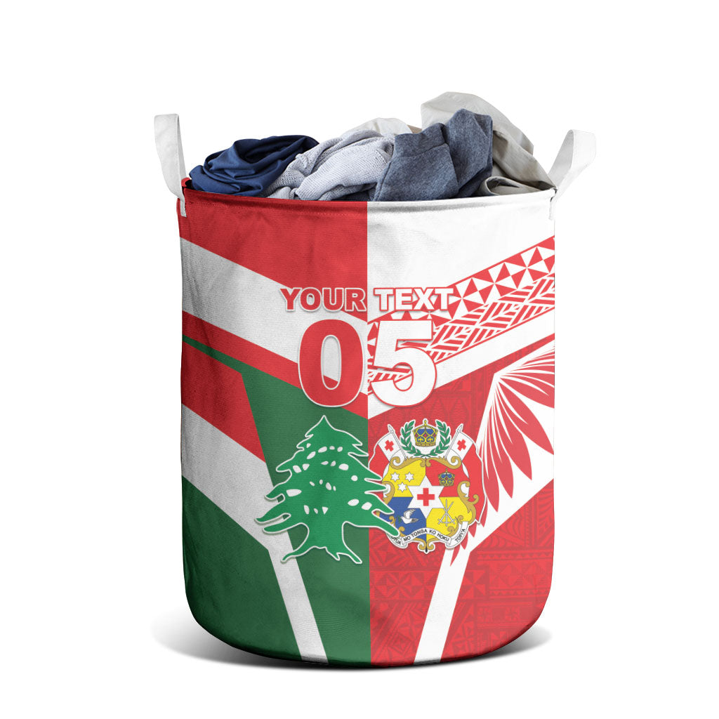Tonga Lebanon Rugby Custom Laundry Basket Mate Maa Tonga Cedars Together
