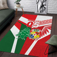 Tonga Lebanon Rugby Custom Area Rug Mate Maa Tonga Cedars Together