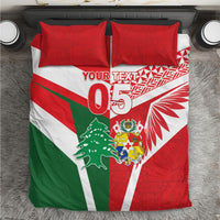 Tonga Lebanon Rugby Custom Bedding Set Mate Maa Tonga Cedars Together