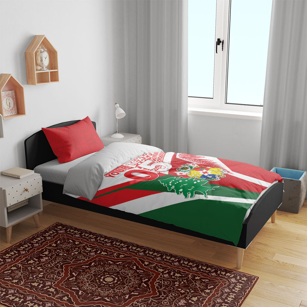 Tonga Lebanon Rugby Custom Bedding Set Mate Maa Tonga Cedars Together