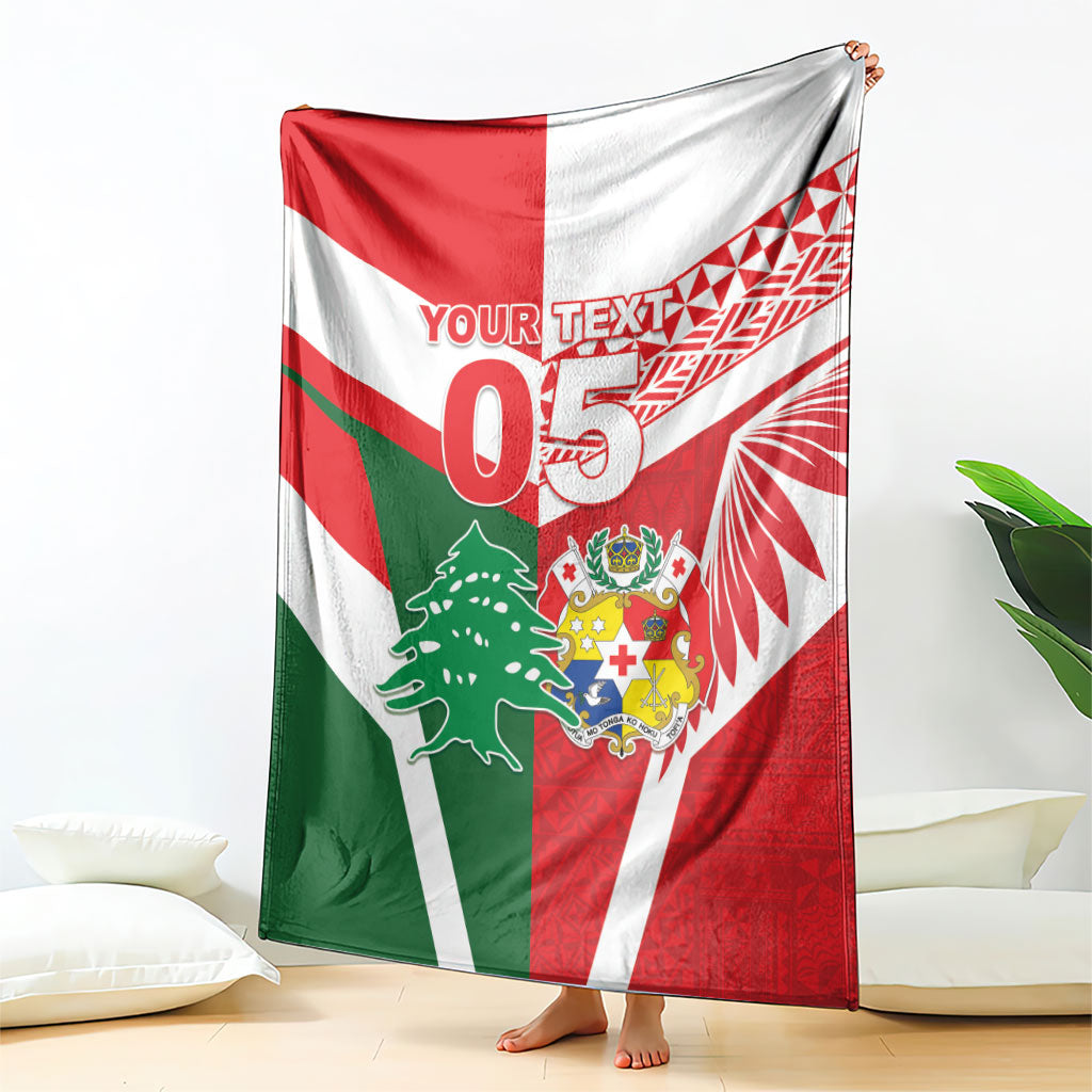 Tonga Lebanon Rugby Custom Blanket Mate Maa Tonga Cedars Together LT05 - Polynesian Pride