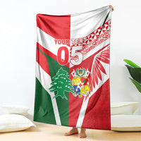Tonga Lebanon Rugby Custom Blanket Mate Maa Tonga Cedars Together LT05 - Polynesian Pride