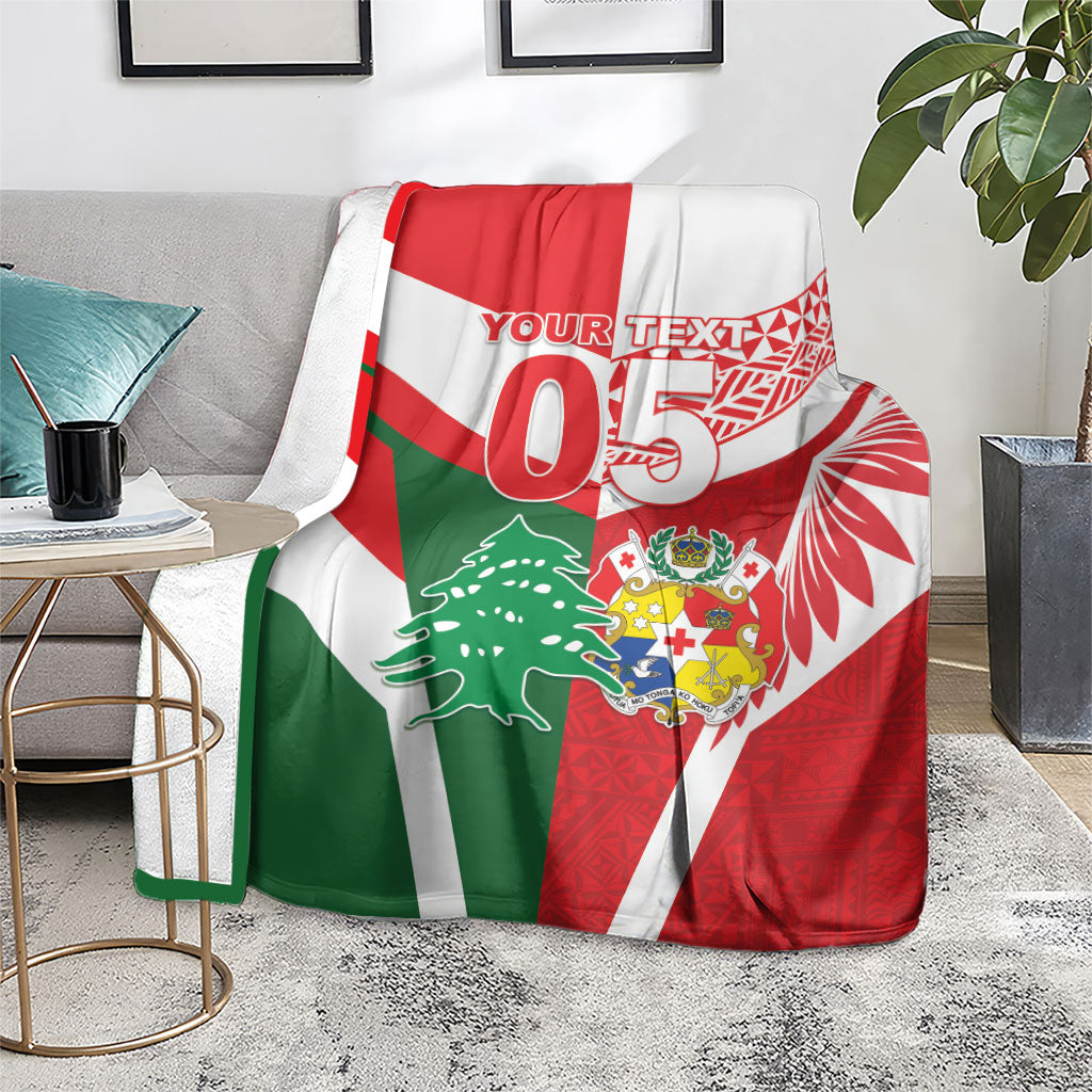 Tonga Lebanon Rugby Custom Blanket Mate Maa Tonga Cedars Together LT05 - Polynesian Pride