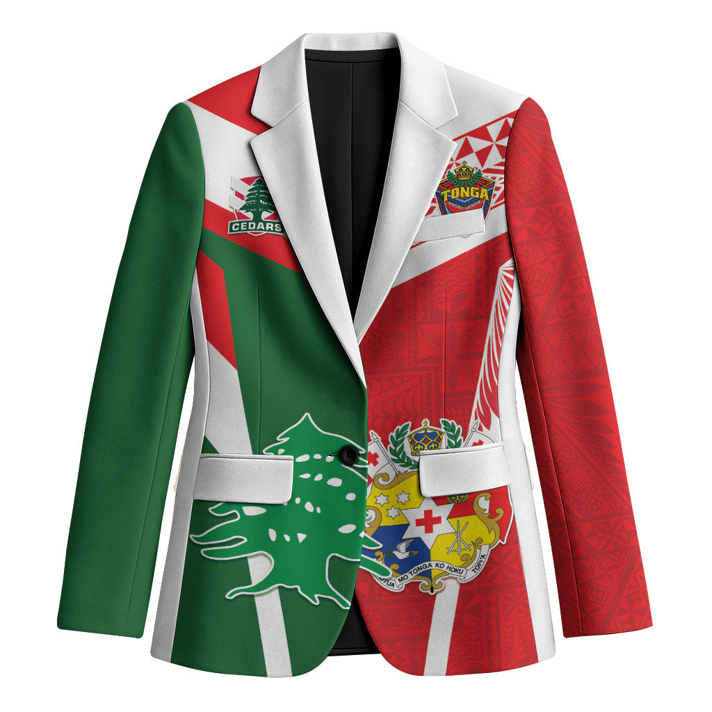 Tonga Lebanon Rugby Custom Blazer Mate Maa Tonga Cedars Together