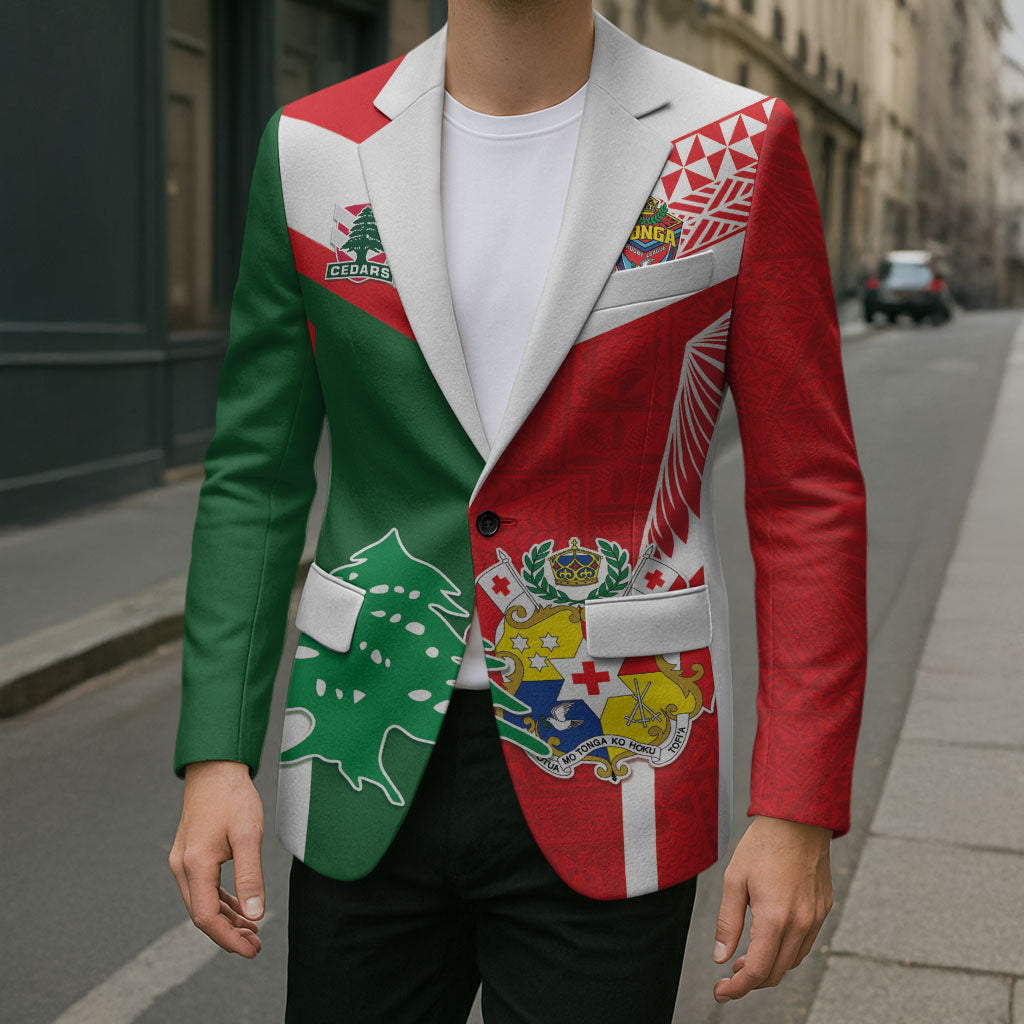 Tonga Lebanon Rugby Custom Blazer Mate Maa Tonga Cedars Together