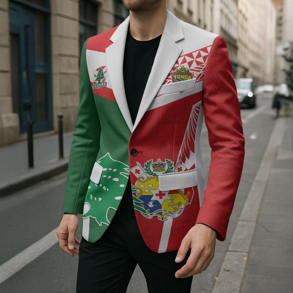 Tonga Lebanon Rugby Custom Blazer Mate Maa Tonga Cedars Together