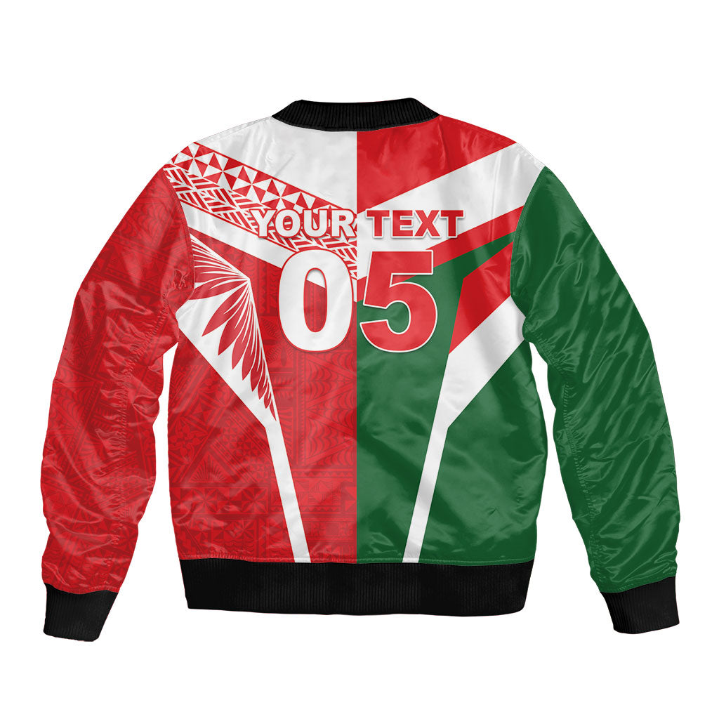 Tonga Lebanon Rugby Custom Bomber Jacket Mate Maa Tonga Cedars Together LT05 - Polynesian Pride