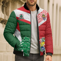 Tonga Lebanon Rugby Custom Bomber Puffer Jacket Mate Maa Tonga Cedars Together