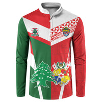 Tonga Lebanon Rugby Custom Button Sweatshirt Mate Maa Tonga Cedars Together