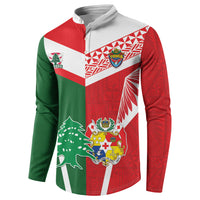 Tonga Lebanon Rugby Custom Button Sweatshirt Mate Maa Tonga Cedars Together