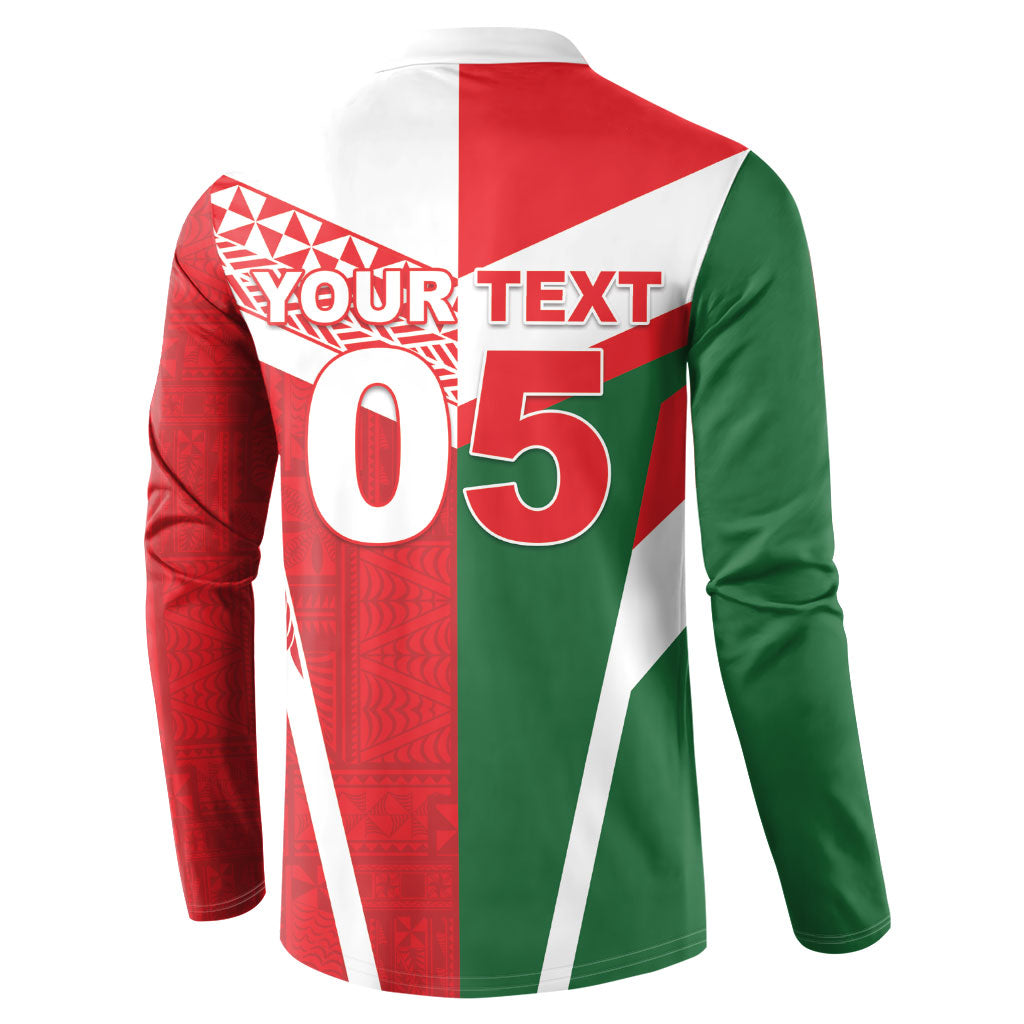 Tonga Lebanon Rugby Custom Button Sweatshirt Mate Maa Tonga Cedars Together