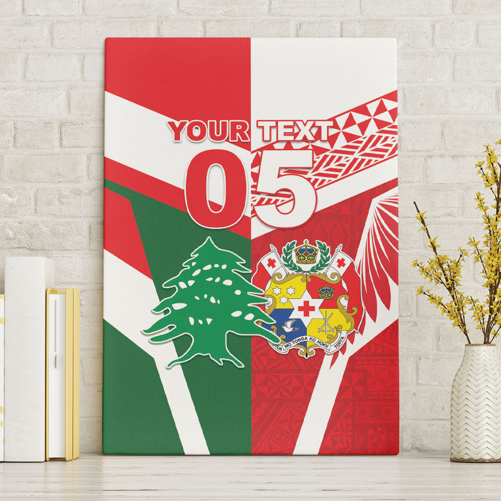 Tonga Lebanon Rugby Custom Canvas Wall Art Mate Maa Tonga Cedars Together