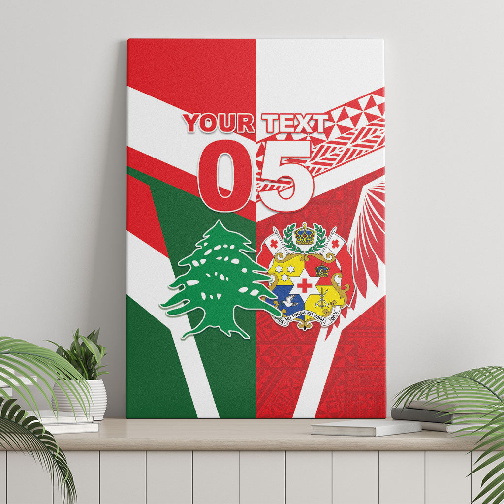 Tonga Lebanon Rugby Custom Canvas Wall Art Mate Maa Tonga Cedars Together