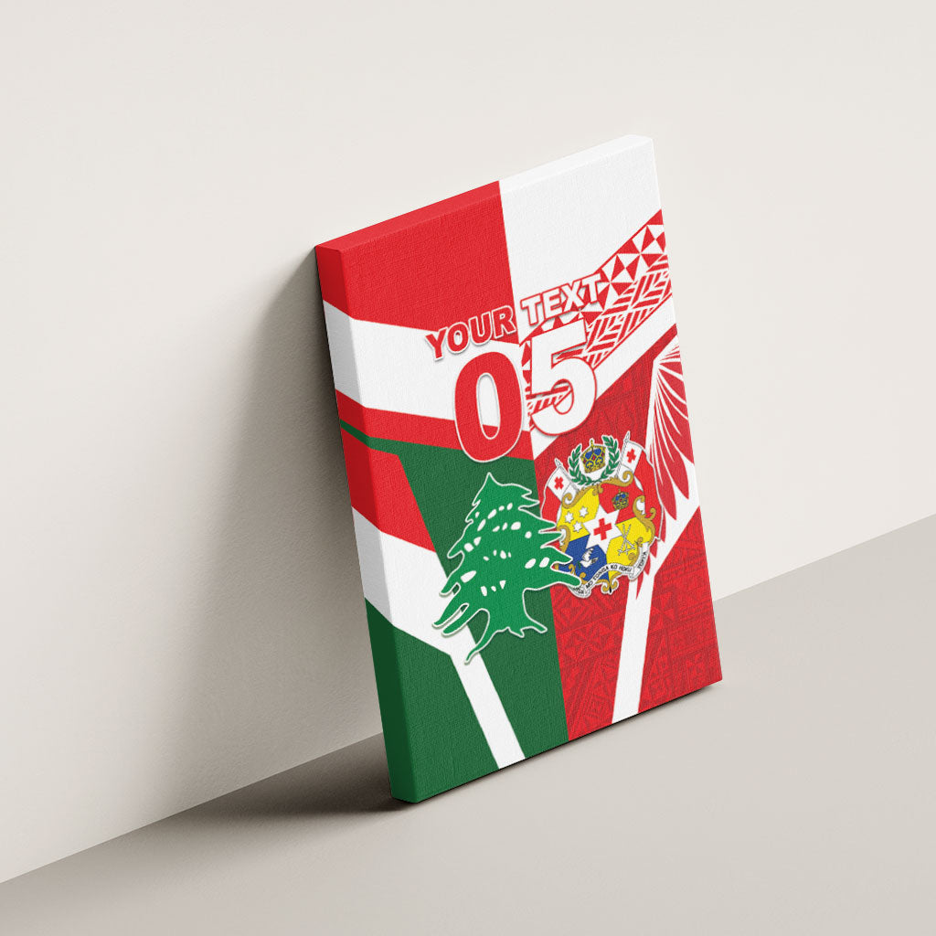 Tonga Lebanon Rugby Custom Canvas Wall Art Mate Maa Tonga Cedars Together