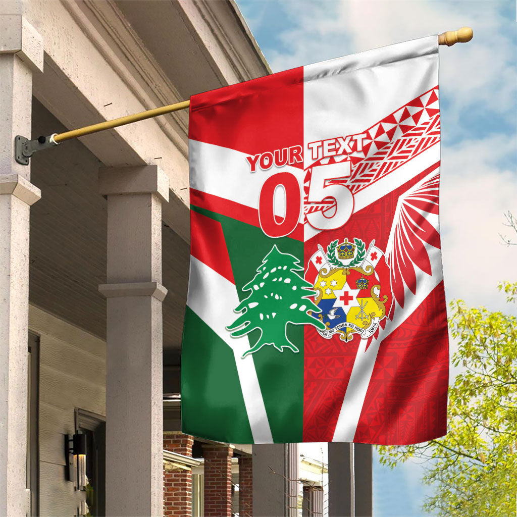 Tonga Lebanon Rugby Custom Garden Flag Mate Maa Tonga Cedars Together LT05 House Flag Multicolor - Polynesian Pride