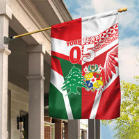 Tonga Lebanon Rugby Custom Garden Flag Mate Maa Tonga Cedars Together LT05 House Flag Multicolor - Polynesian Pride