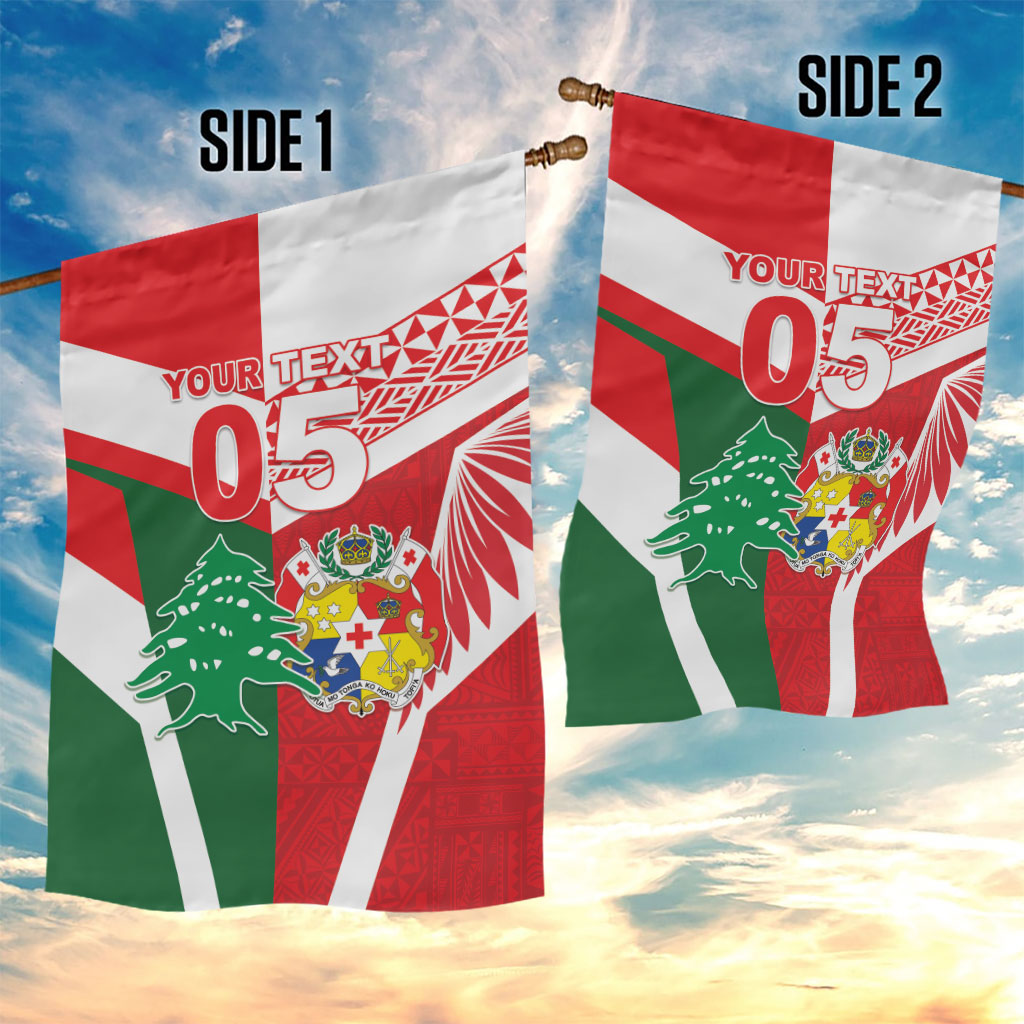 Tonga Lebanon Rugby Custom Garden Flag Mate Maa Tonga Cedars Together LT05 - Polynesian Pride