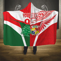 Tonga Lebanon Rugby Custom Hooded Blanket Mate Maa Tonga Cedars Together