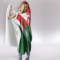 Tonga Lebanon Rugby Custom Hooded Blanket Mate Maa Tonga Cedars Together