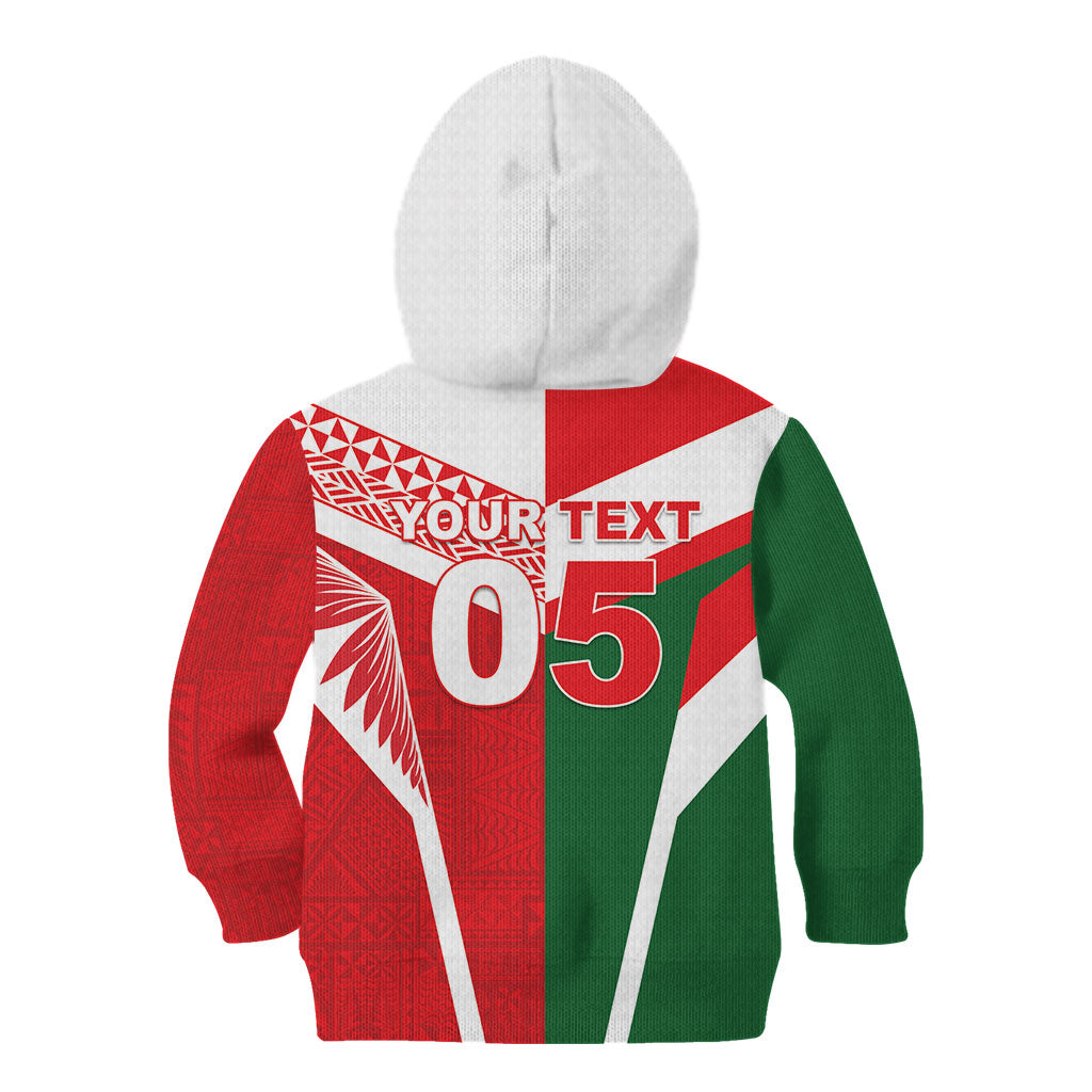Tonga Lebanon Rugby Custom Kid Hoodie Mate Maa Tonga Cedars Together