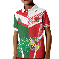 Tonga Lebanon Rugby Custom Kid Polo Shirt Mate Maa Tonga Cedars Together