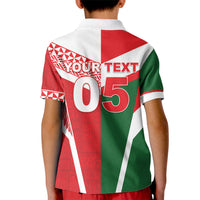 Tonga Lebanon Rugby Custom Kid Polo Shirt Mate Maa Tonga Cedars Together