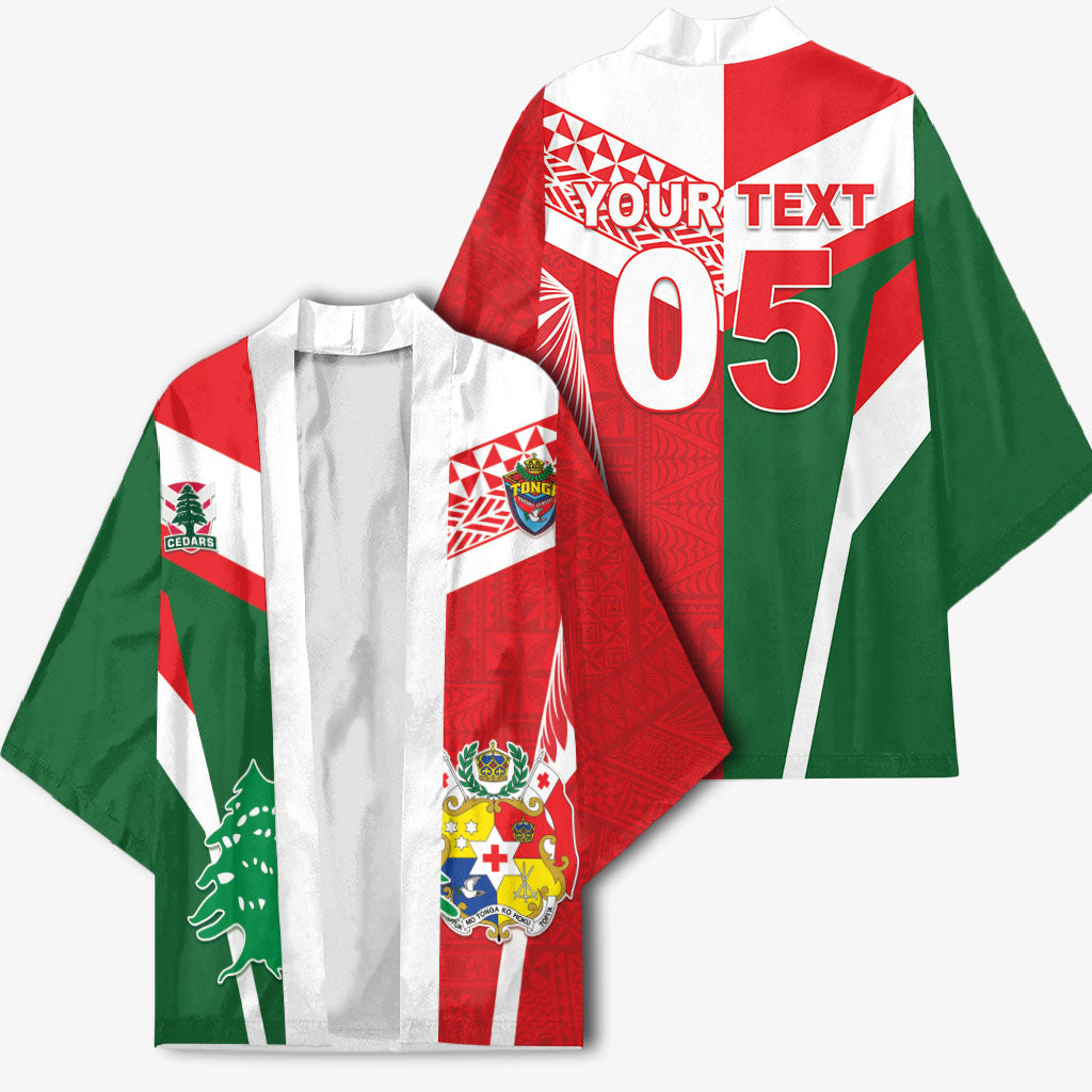 Tonga Lebanon Rugby Custom Kimono Mate Maa Tonga Cedars Together LT05 - Polynesian Pride