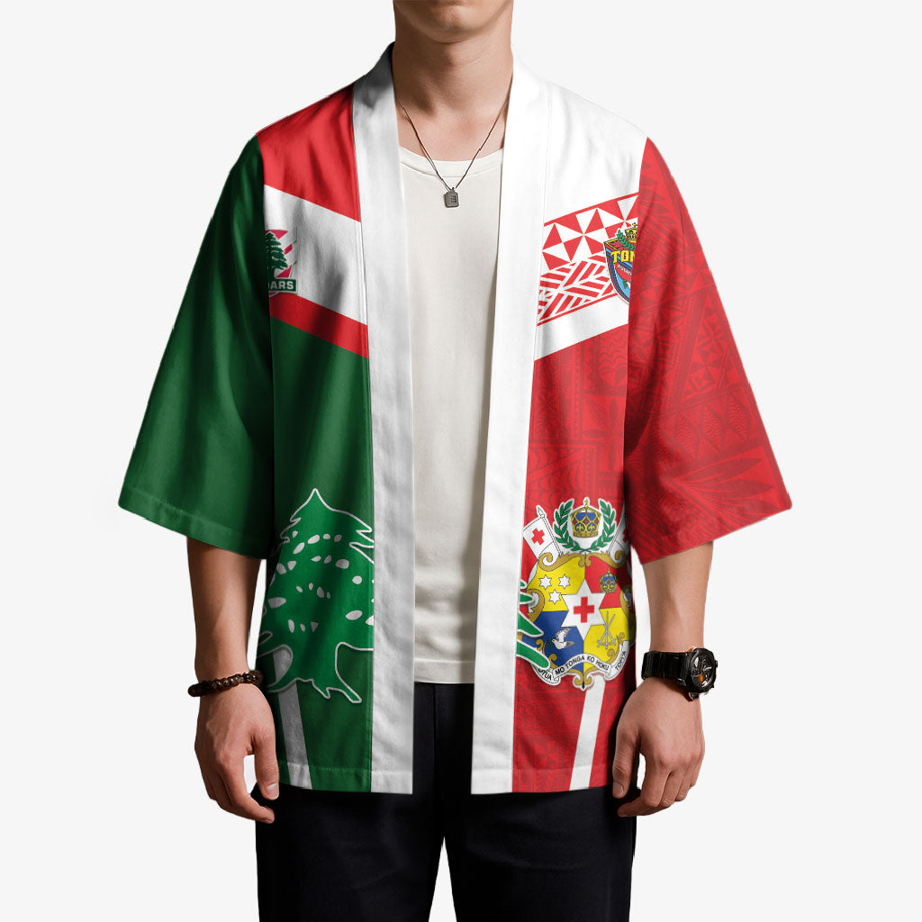 Tonga Lebanon Rugby Custom Kimono Mate Maa Tonga Cedars Together LT05 - Polynesian Pride