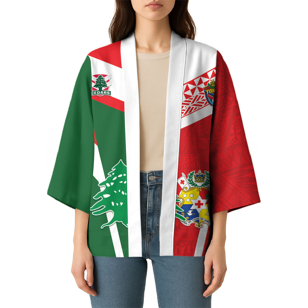 Tonga Lebanon Rugby Custom Kimono Mate Maa Tonga Cedars Together LT05 - Polynesian Pride