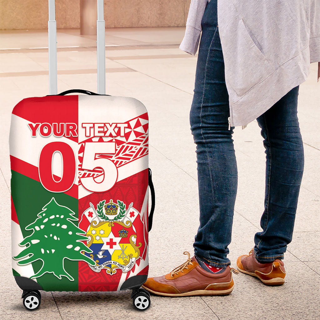 Tonga Lebanon Rugby Custom Luggage Cover Mate Maa Tonga Cedars Together