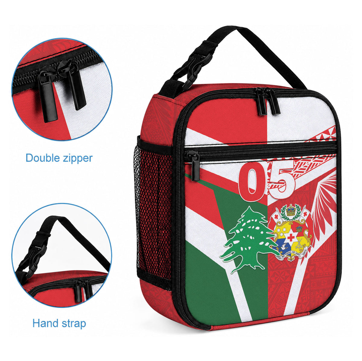Tonga Lebanon Rugby Custom Lunch Bag Mate Maa Tonga Cedars Together LT05 - Polynesian Pride