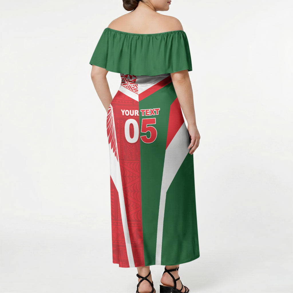 Tonga Lebanon Rugby Custom Off Shoulder Maxi Dress Mate Maa Tonga Cedars Together