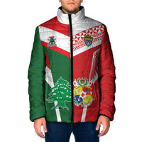 Tonga Lebanon Rugby Custom Padded Jacket Mate Maa Tonga Cedars Together LT05 Men Multicolor - Polynesian Pride