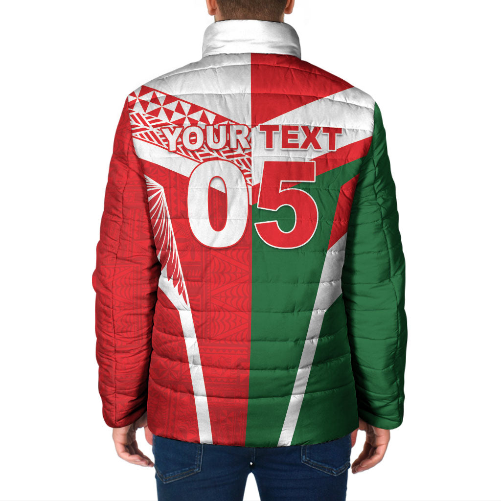 Tonga Lebanon Rugby Custom Padded Jacket Mate Maa Tonga Cedars Together LT05 - Polynesian Pride