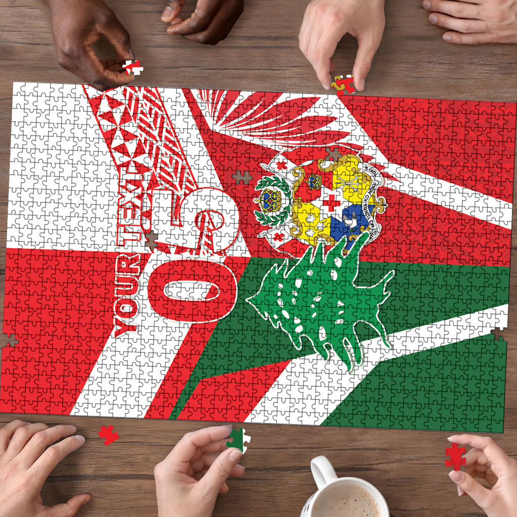 Tonga Lebanon Rugby Custom Puzzle Mate Maa Tonga Cedars Together LT05 - Polynesian Pride