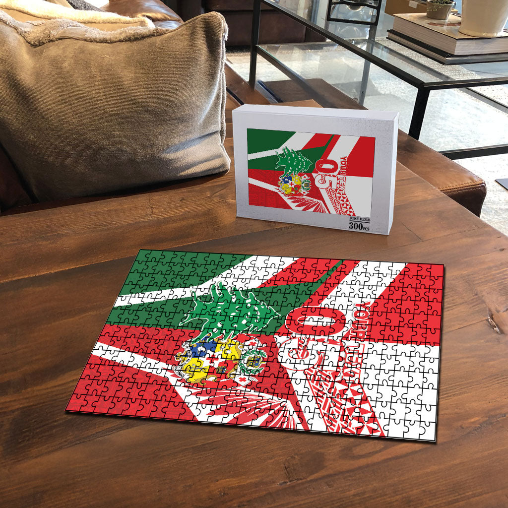 Tonga Lebanon Rugby Custom Puzzle Mate Maa Tonga Cedars Together LT05 - Polynesian Pride