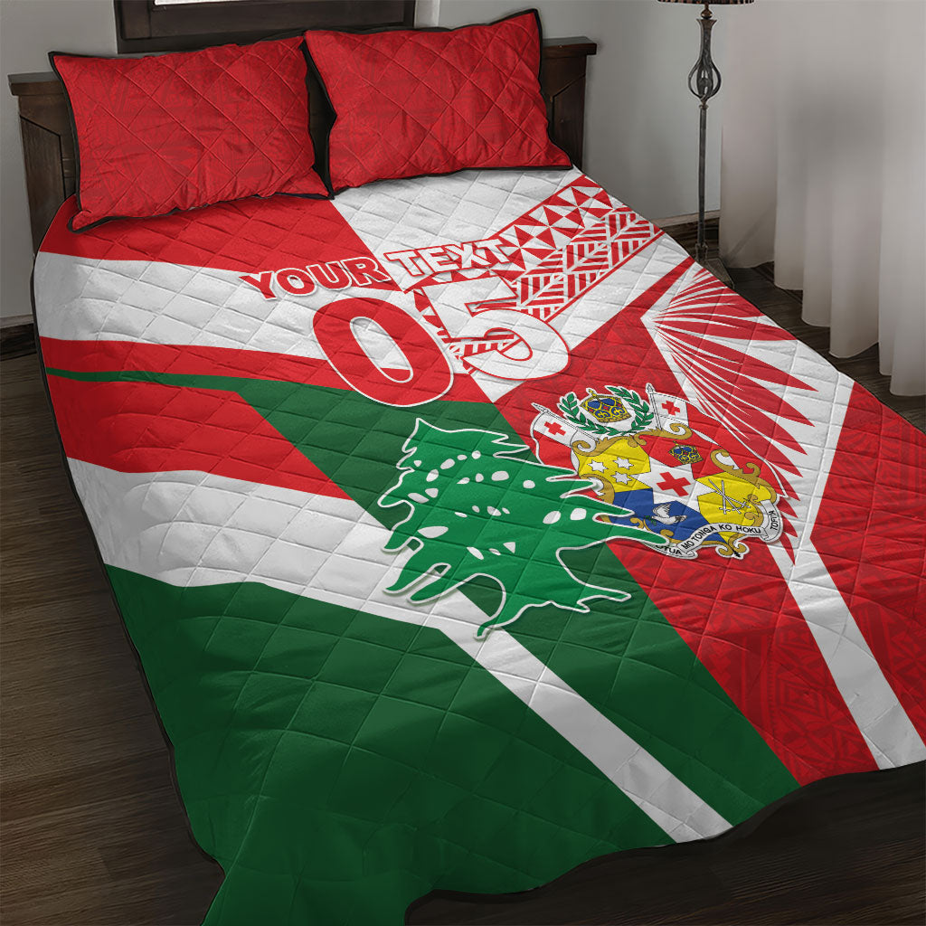 Tonga Lebanon Rugby Custom Quilt Bed Set Mate Maa Tonga Cedars Together