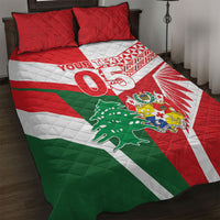 Tonga Lebanon Rugby Custom Quilt Bed Set Mate Maa Tonga Cedars Together