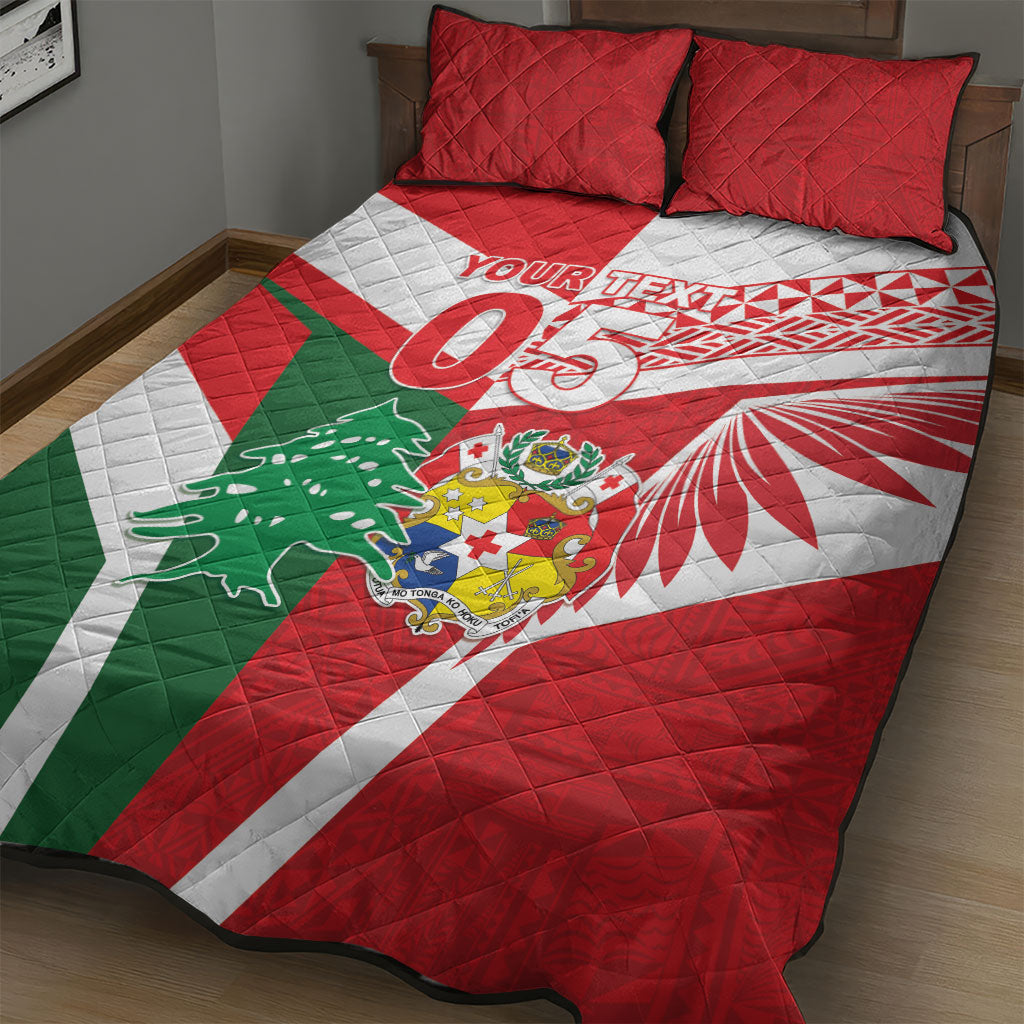 Tonga Lebanon Rugby Custom Quilt Bed Set Mate Maa Tonga Cedars Together