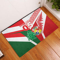 Tonga Lebanon Rugby Custom Rubber Doormat Mate Maa Tonga Cedars Together LT05 - Polynesian Pride