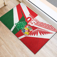 Tonga Lebanon Rugby Custom Rubber Doormat Mate Maa Tonga Cedars Together LT05 - Polynesian Pride