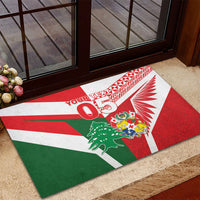 Tonga Lebanon Rugby Custom Rubber Doormat Mate Maa Tonga Cedars Together LT05 - Polynesian Pride