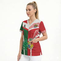Tonga Lebanon Rugby Custom Scrub Top Mate Maa Tonga Cedars Together LT05 - Polynesian Pride